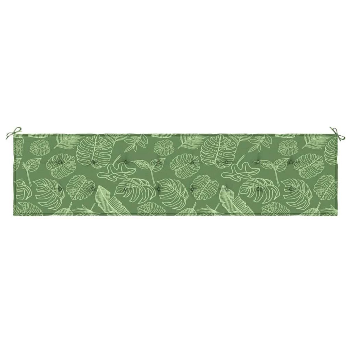 VIDAXL Coussin de banc de jardin motif de feuilles 200x50x3 cm tissu
