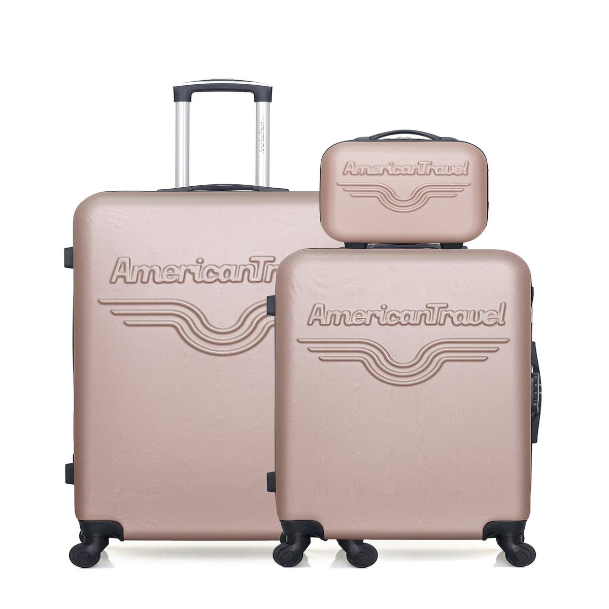 AMERICAN TRAVEL AMERICAN TRAVEL - Lot de 3 - Valise grand format, valise weekend et vanity CHELSEA