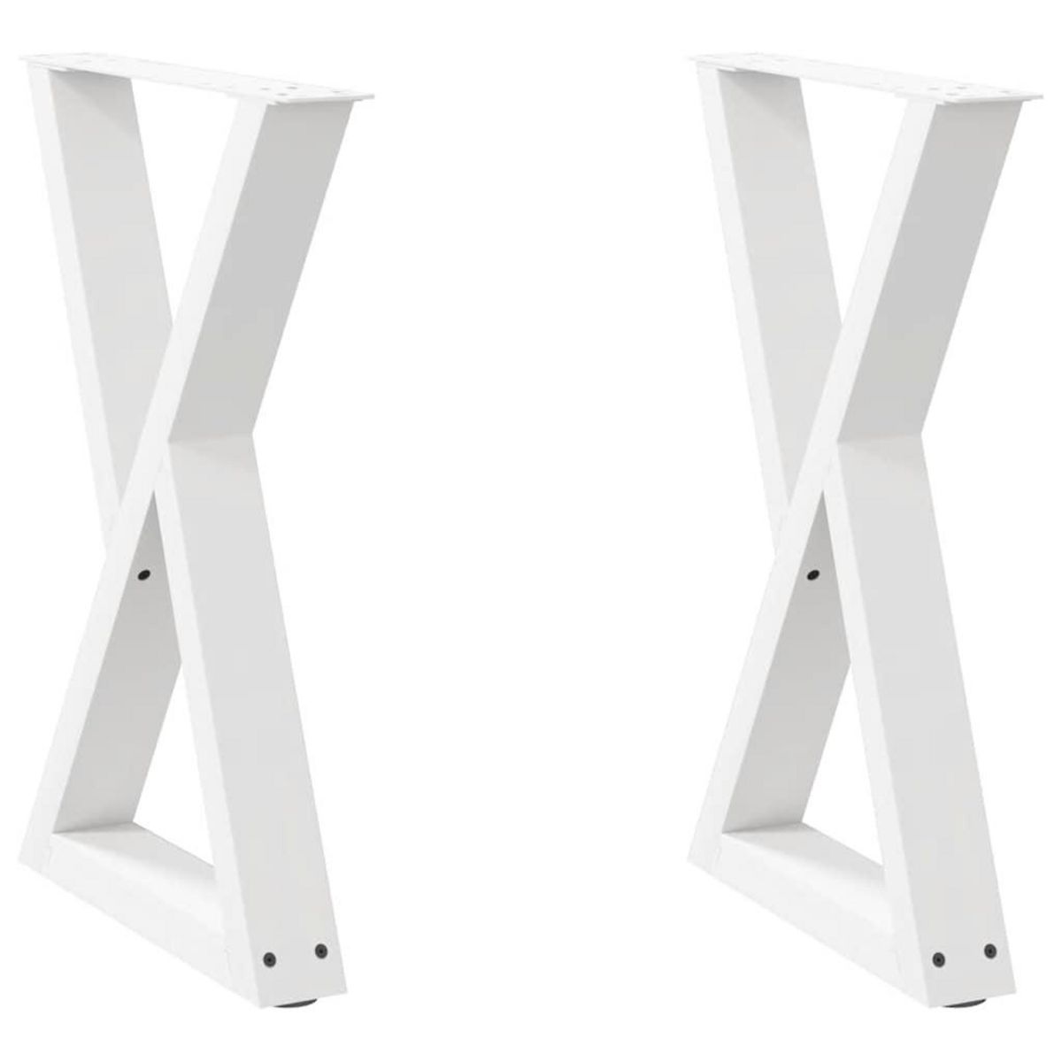 VIDAXL Pieds de table a manger 2pcs blanc 50x(72-73,3)cm acier