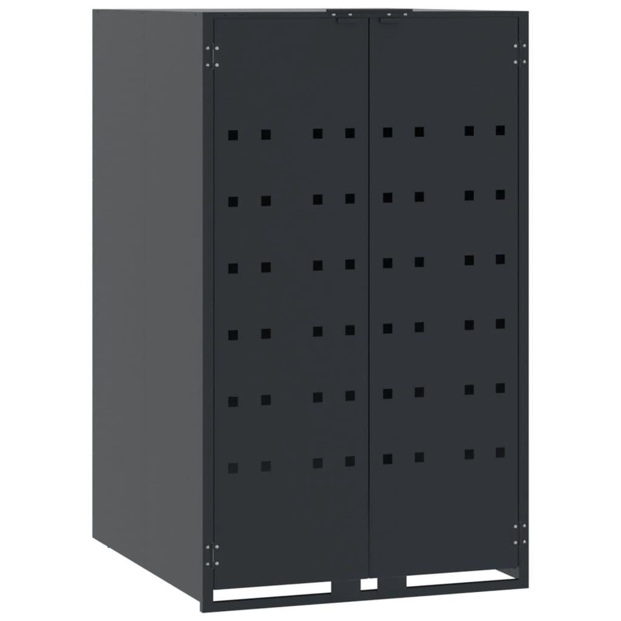 Voir la diapositive 4 : VIDAXL Rangement a roulettes pour poubelles pour 4 bacs anthracite