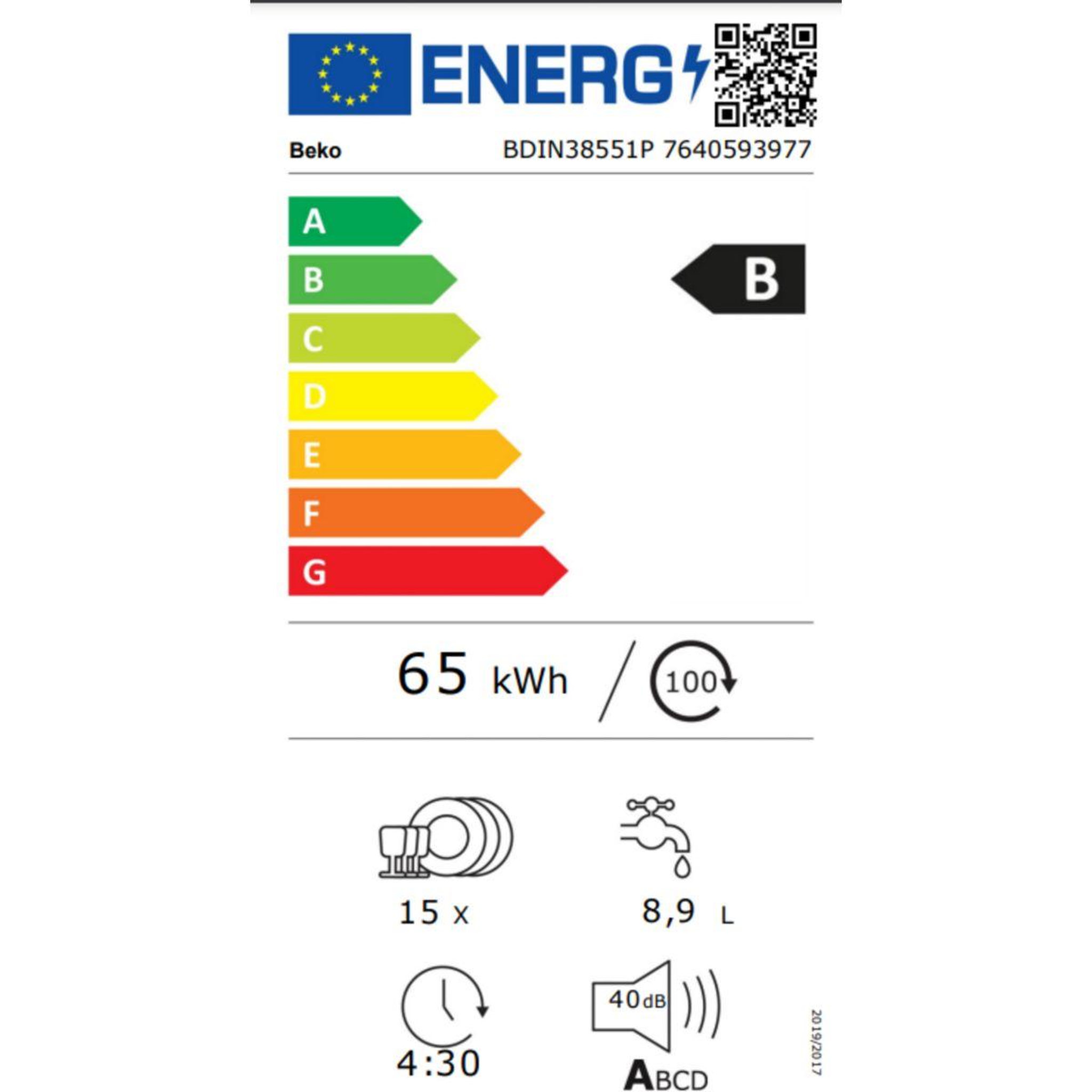 Voir la diapositive 6 : Beko Lave vaisselle encastrable bdin38551p