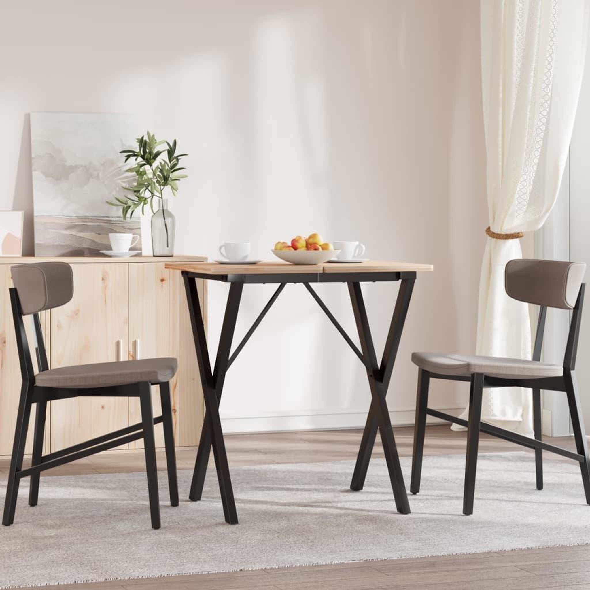 Voir la diapositive 3 : VIDAXL Pieds de table a manger cadre en X 60x50x73 cm acier