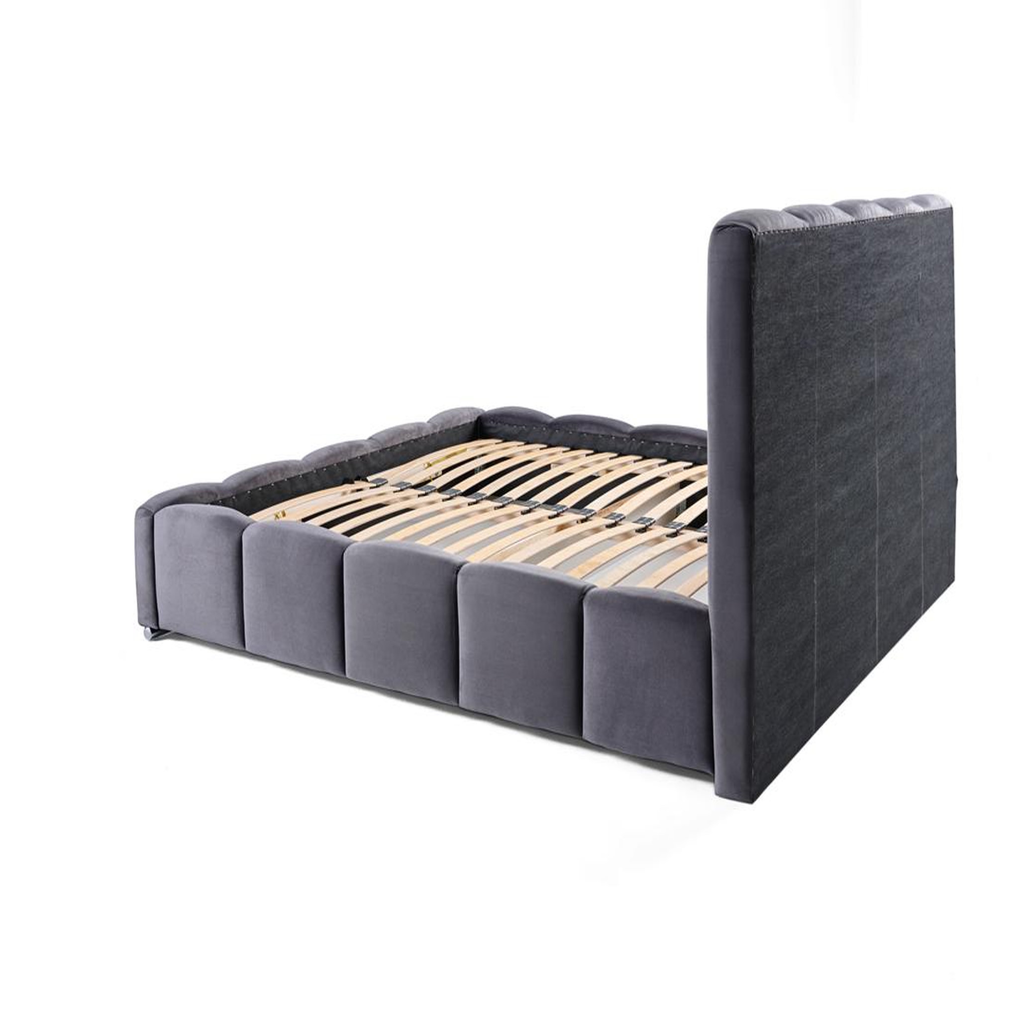Voir la diapositive 6 : BEST MOBILIER Torreon - lit coffre - 160x200 - sommier inclus - en velours