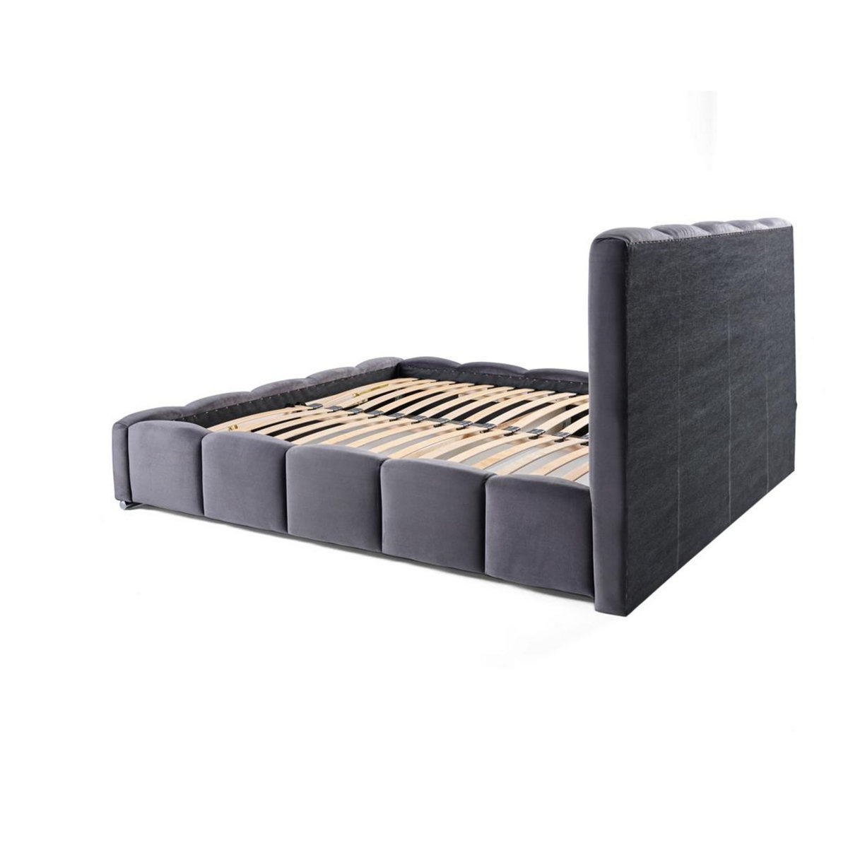 BEST MOBILIER Torreon - lit coffre - 160x200 - sommier inclus - en velours