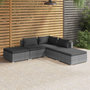 Voir la diapositive 1 : VIDAXL Salon de jardin 5 pcs avec coussins Resine tressee Gris