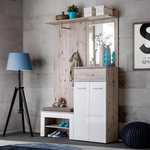 Paris Prix Ensemble Dressing  Gustavo VIII  200cm Naturel & Blanc