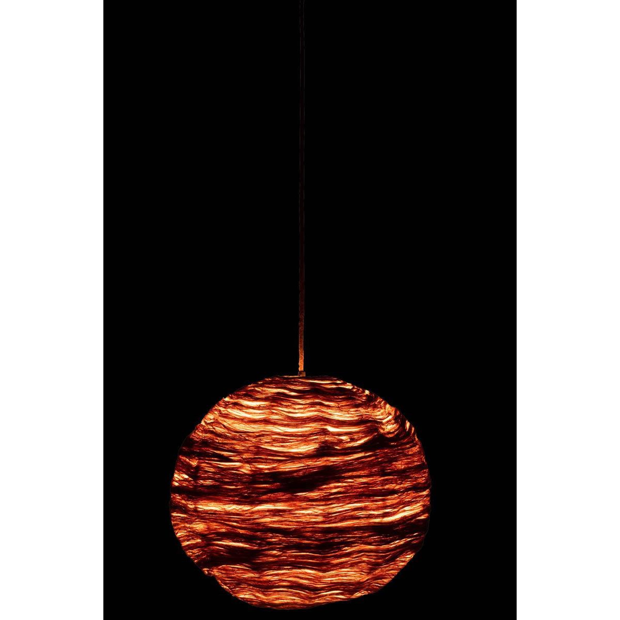 Voir la diapositive 4 : J-LINE Lampe Suspension Boule  Feuille  50cm Naturel