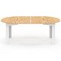 Voir la diapositive 3 : ID MARKET Table à manger extensible ronde DONA 4-10 personnes blanche plateau façon hêtre 110-200 cm