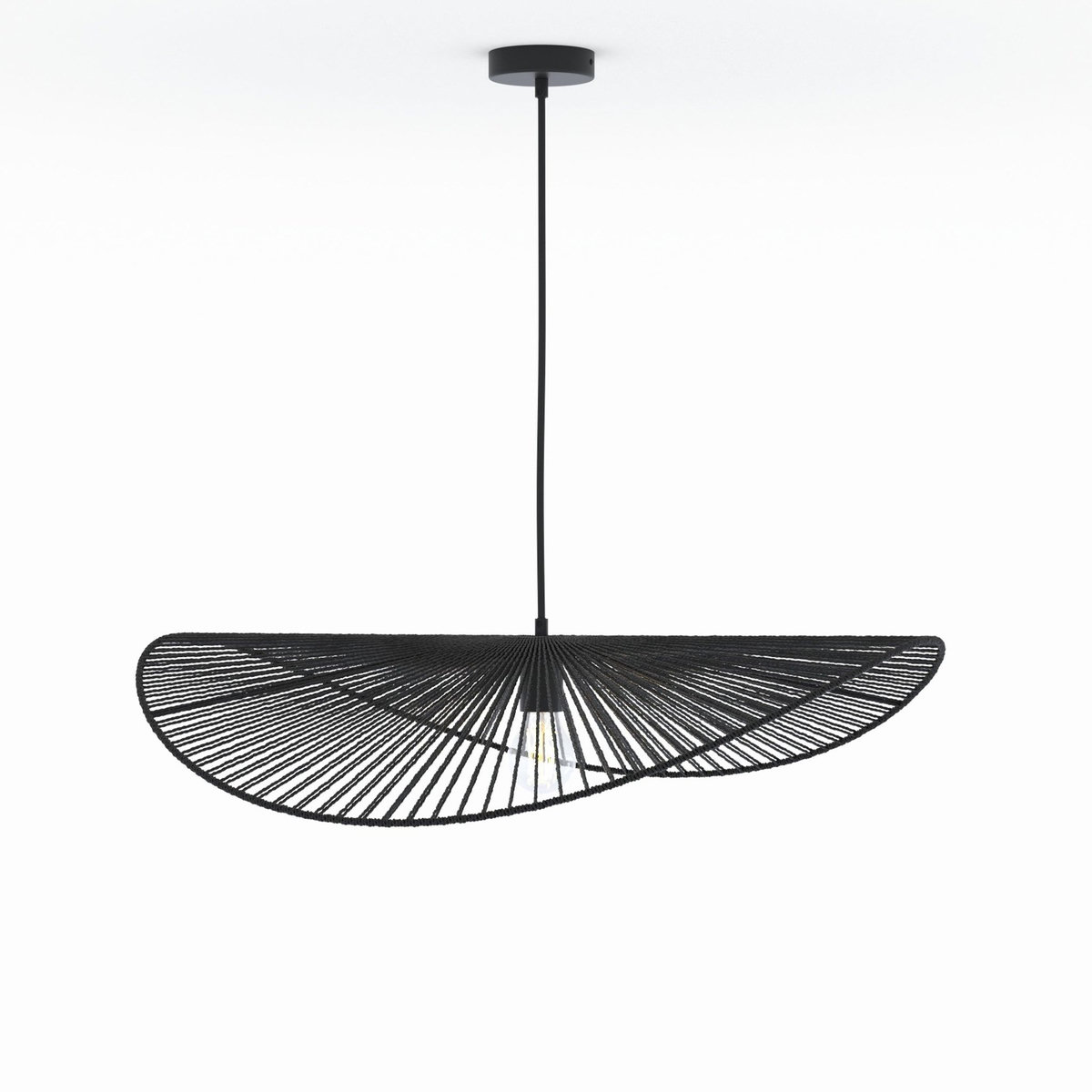 Rendez vous déco Suspension noire en papier de corde 75 cm-Mada