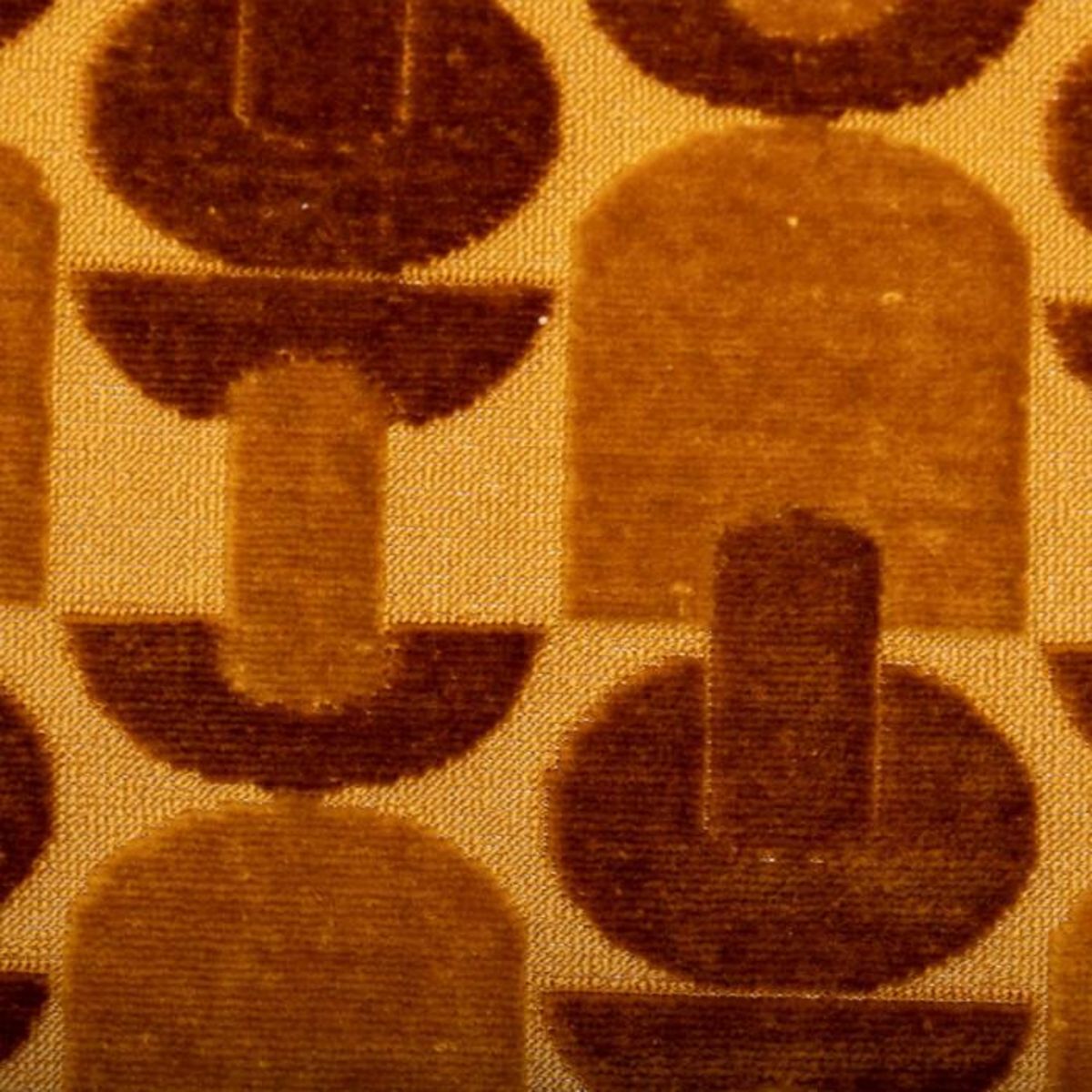 ATMOSPHERA Coussin Jacquard en Velours  Luna  40x40cm Ocre