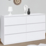 Voir la diapositive 2 : ID MARKET Commode 6 tiroirs TOMI XXL 140 cm bois blanc
