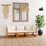 Voir la diapositive 1 : VIDAXL Canape de jardin a 3 places avec coussin Creme Bois d'acacia