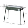Voir la diapositive 3 : OUTSUNNY Barbecue à charbon portable - 2 grilles, 2 paniers latéraux - dim. 77L x 30l x 70H cm - acier émaillé vert