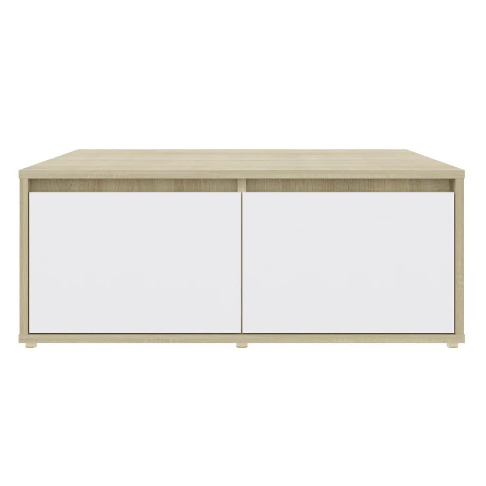 Voir la diapositive 4 : VIDAXL Table basse blanc et chene sonoma 80x80x31 cm bois d'ingenierie