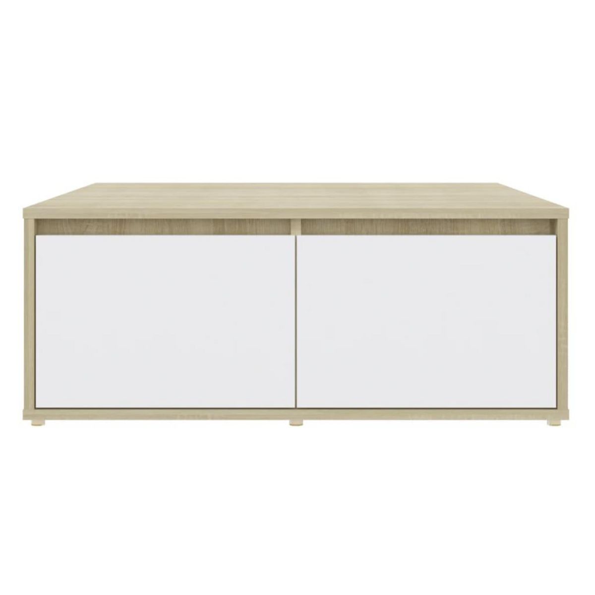 VIDAXL Table basse blanc et chene sonoma 80x80x31 cm bois d'ingenierie