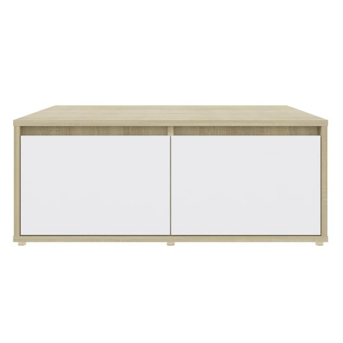 VIDAXL Table basse blanc et chene sonoma 80x80x31 cm bois d'ingenierie