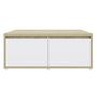Voir la diapositive 4 : VIDAXL Table basse blanc et chene sonoma 80x80x31 cm bois d'ingenierie