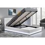 Voir la diapositive 3 : CONCEPT USINE Structure de lit LED avec rangements 140 x 190 cm blanc NEWYORK