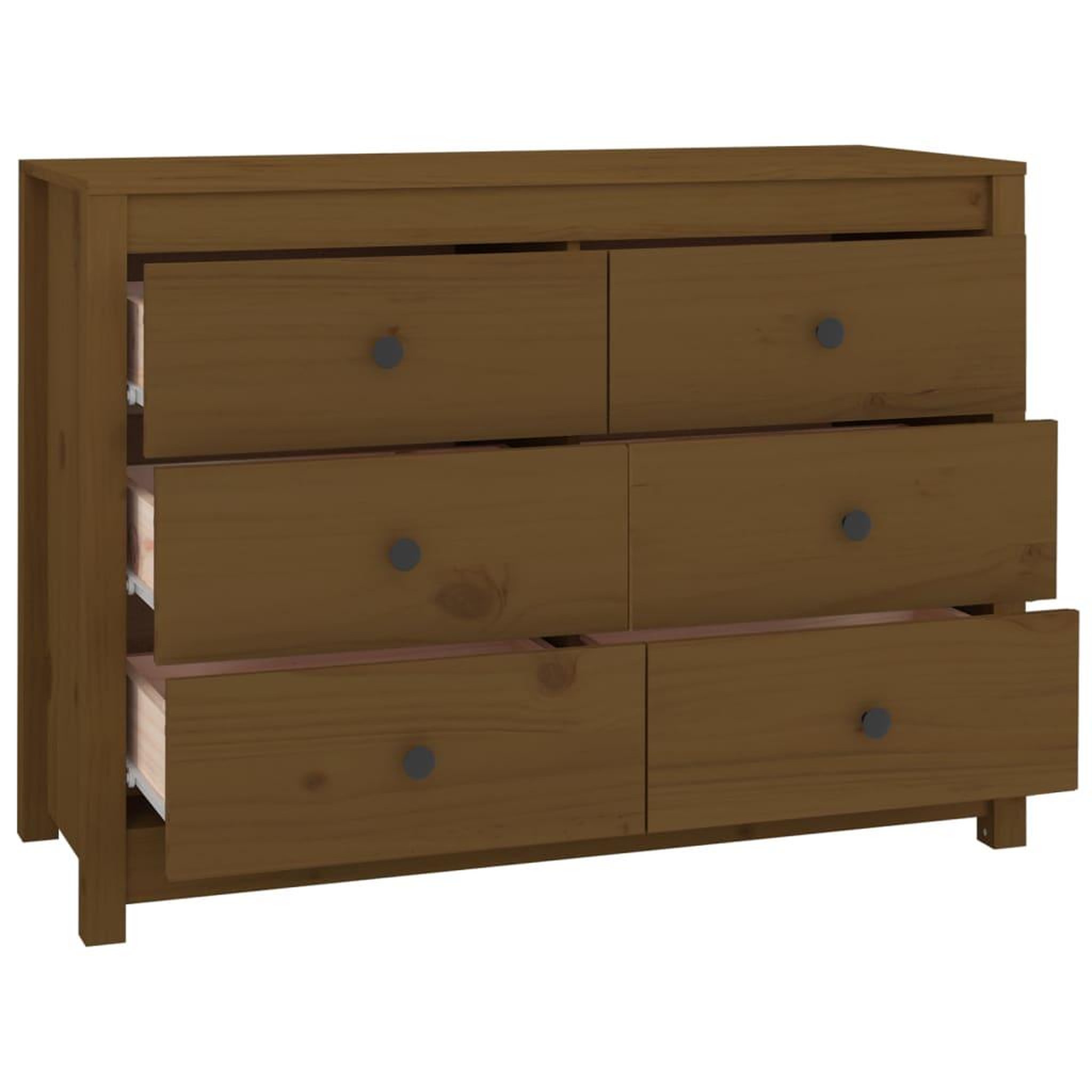 Voir la diapositive 3 : VIDAXL Armoire laterale Marron Miel 100x40x72 cm Bois de pin massif