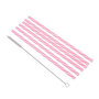 Voir la diapositive 1 : Paris Prix Lot de 6 Pailles & Brosse  Réutilisables  23cm Rose