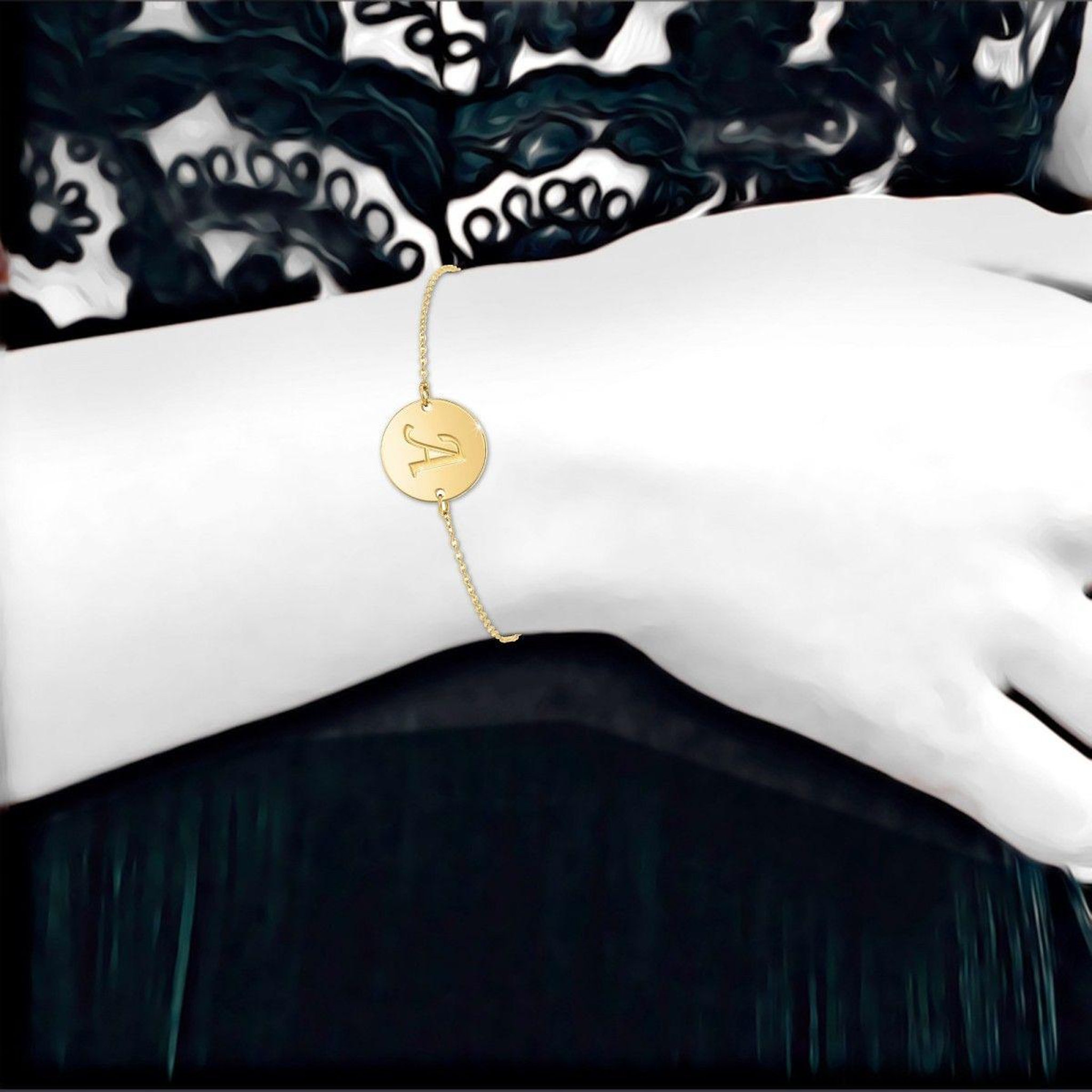 Voir la diapositive 3 : SC BOHEME Bracelet lettre A en acier inoxydable par SC Bohème