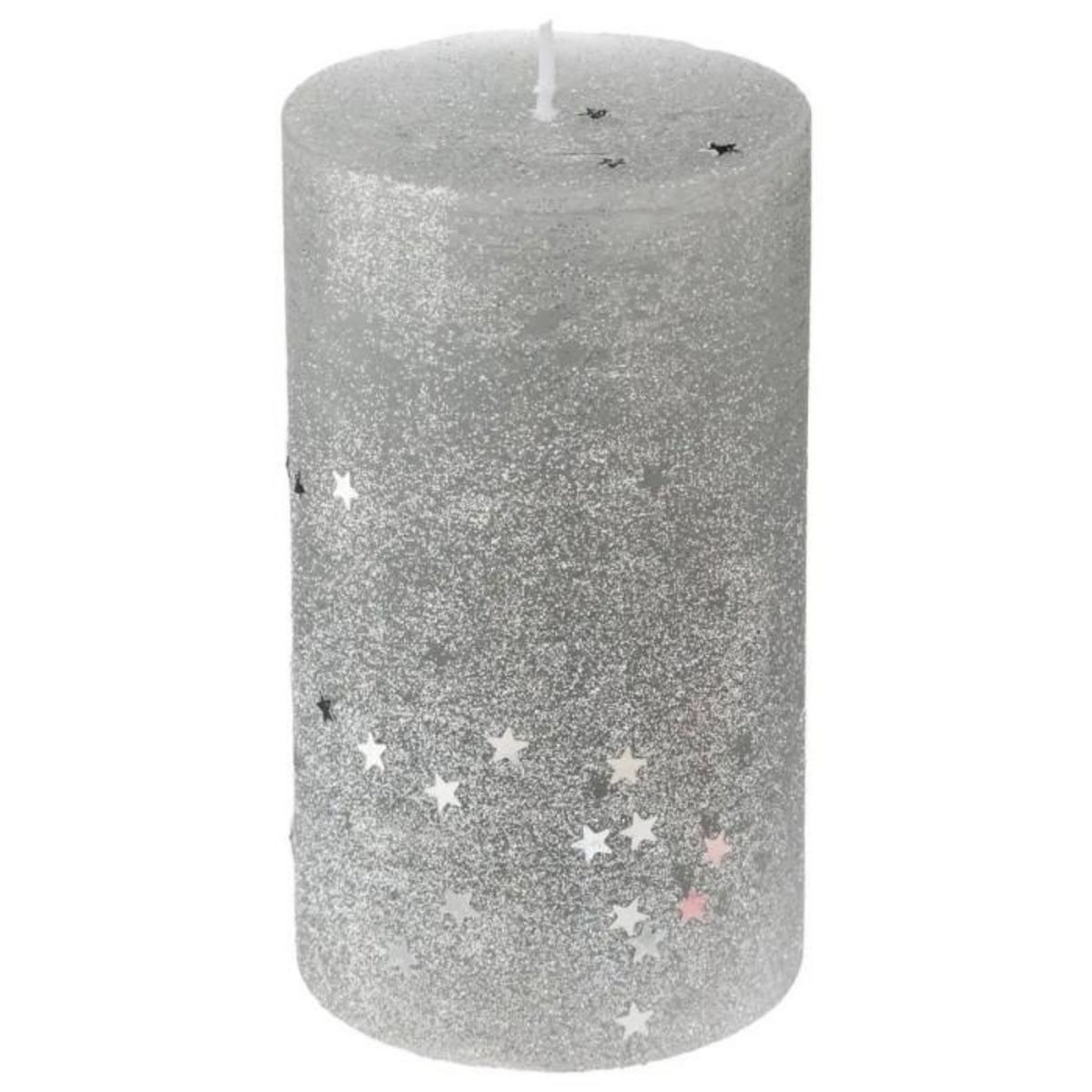 ATMOSPHERA Bougie Cylindre Paillettes  Colorama  340g Argent