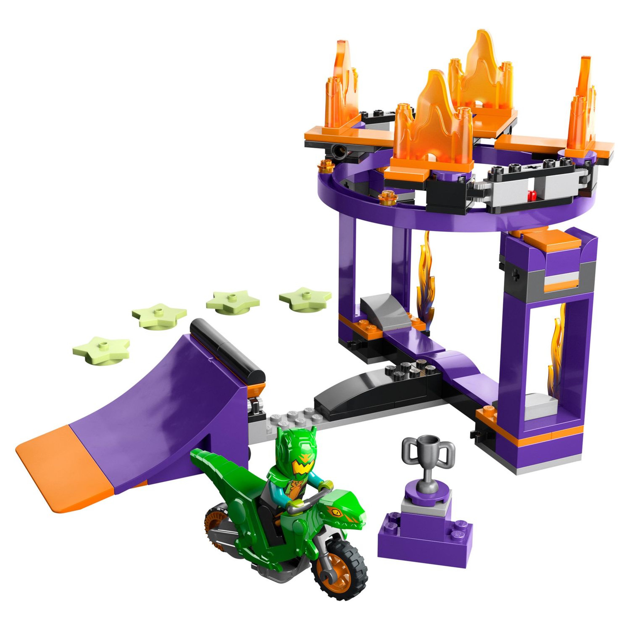 Voir la diapositive 3 : LEGO City 60359 - Le défi de cascade : le tremplin, Jouet 2-en-1 avec Moto Dinosaure et Cascadeur, Cadeau Anniversaire Enfants