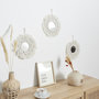 Voir la diapositive 4 : The Home Deco Factory Lot de 3 miroirs ronds bohème - Diam 28 Cm - Beige