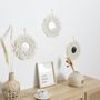Voir la diapositive 4 : The Home Deco Factory Lot de 3 miroirs ronds bohème - Diam 28 Cm - Beige