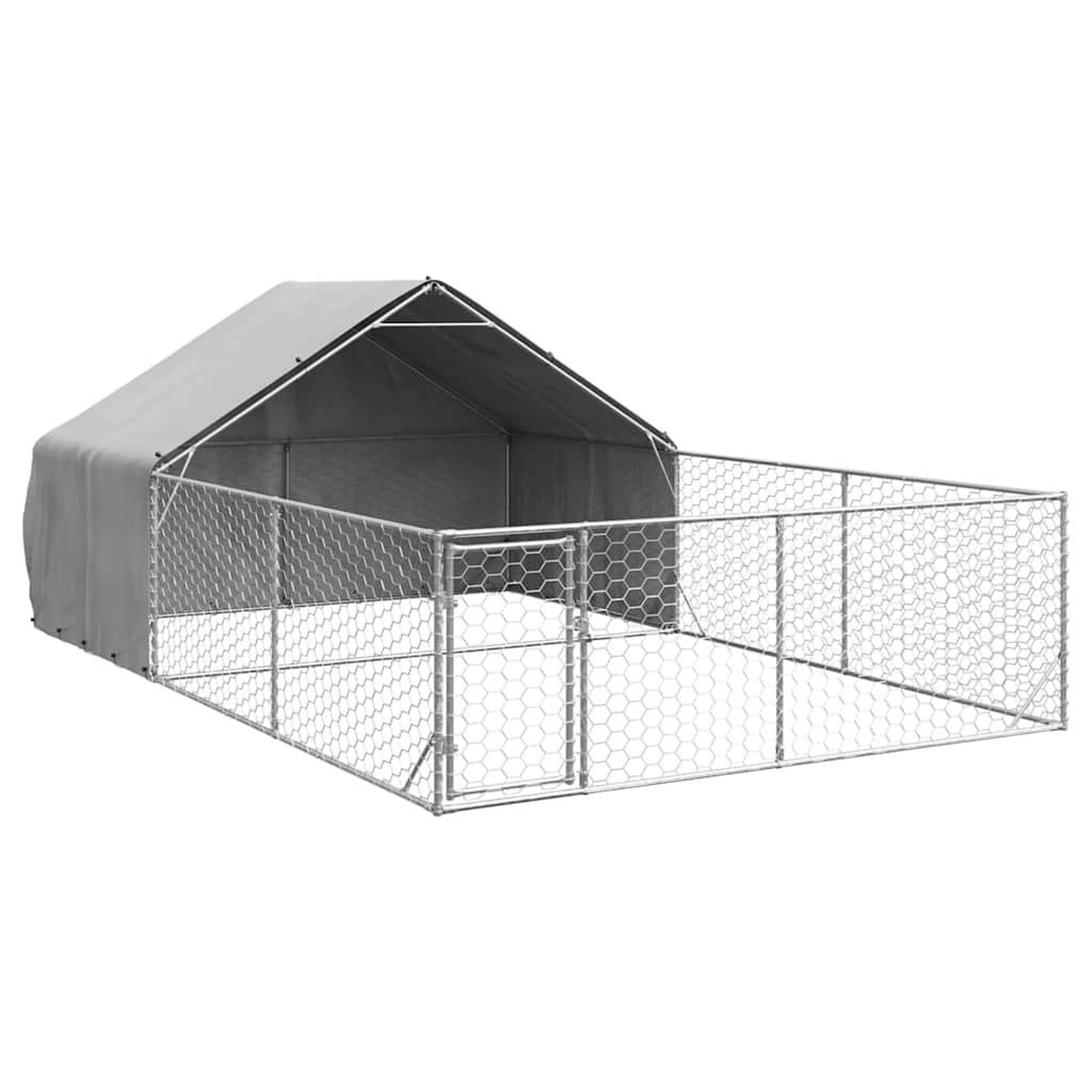 Voir la diapositive 2 : VIDAXL Niche d'exterieur pour chien enclos 6x3x1,9 m acier galvanise