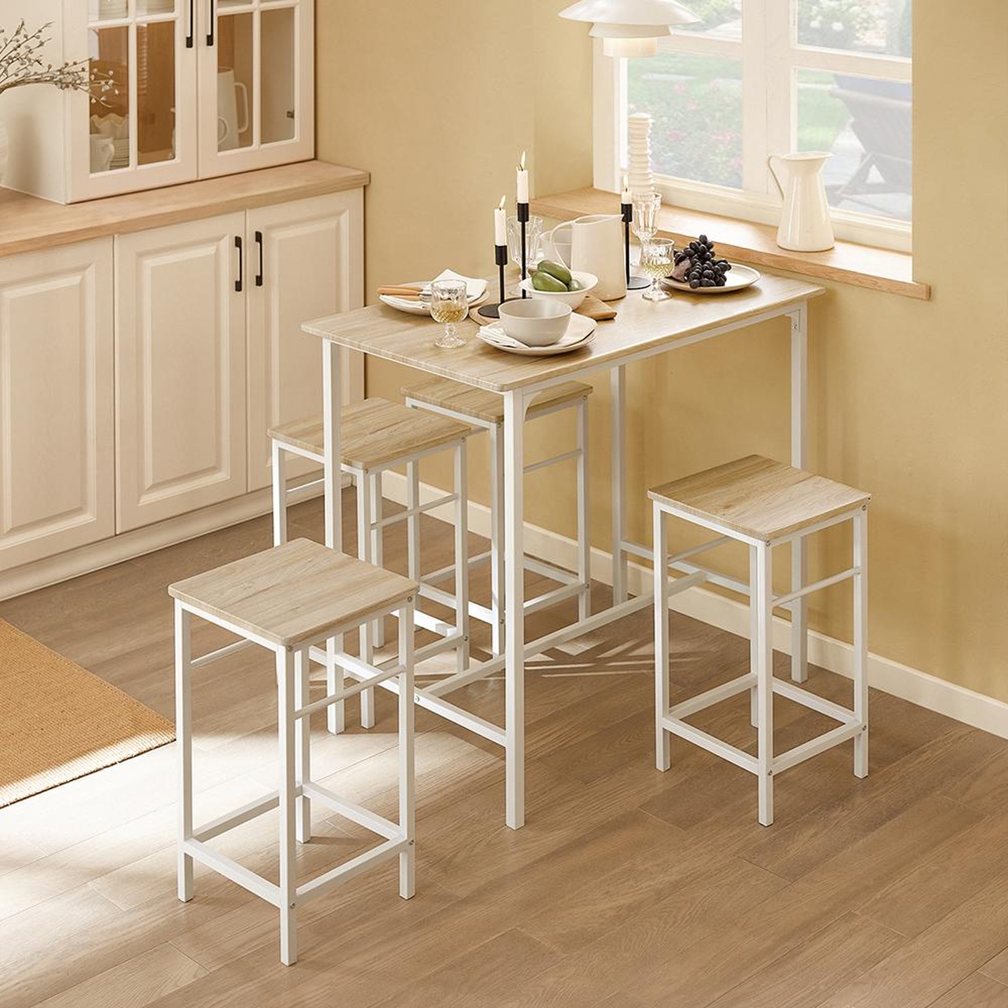 Voir la diapositive 2 : SOBUY SoBuy - Ensemble Table Et 4 Tabourets - Industriel - OGT11