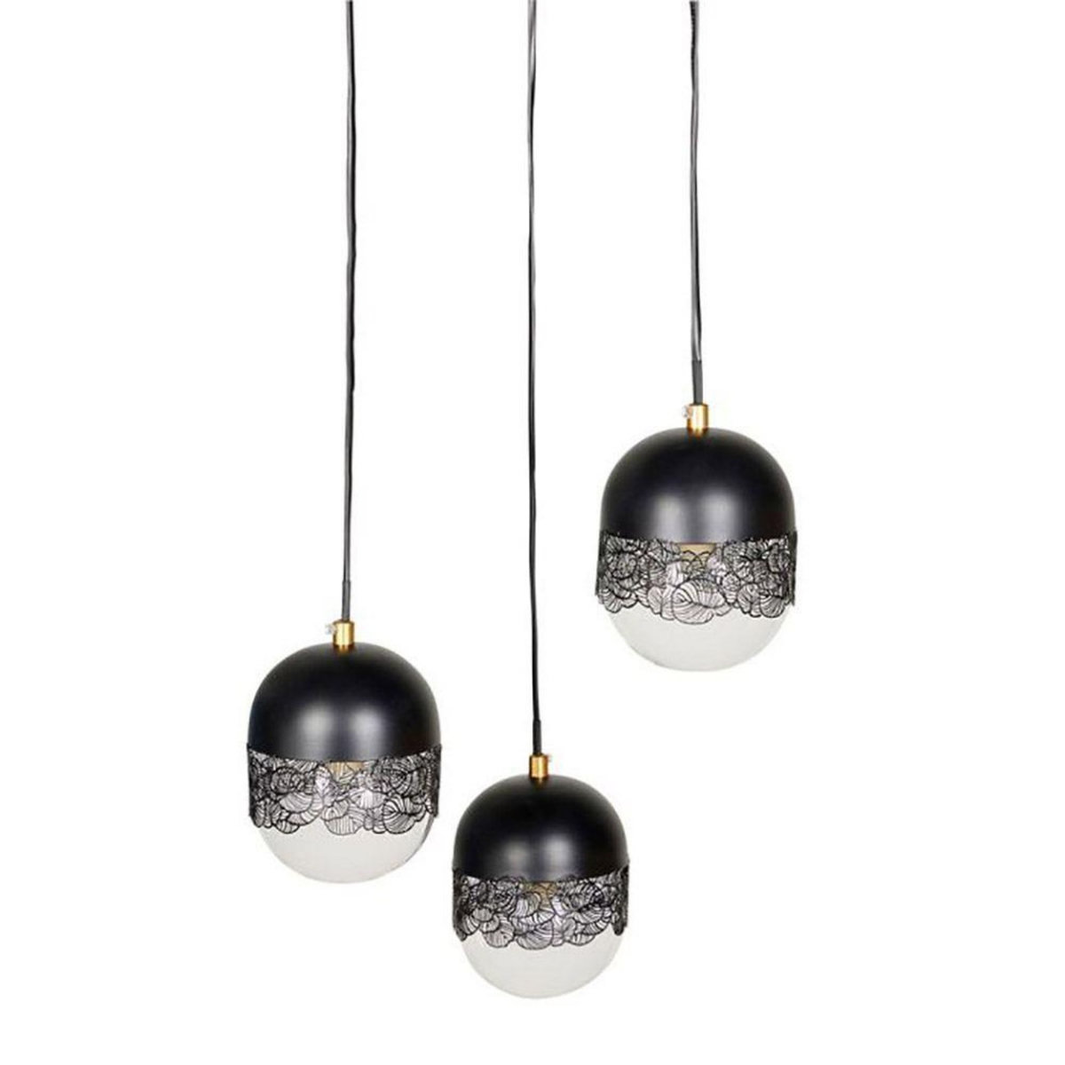 OSTARIA Suspension triple métal noir Stilla