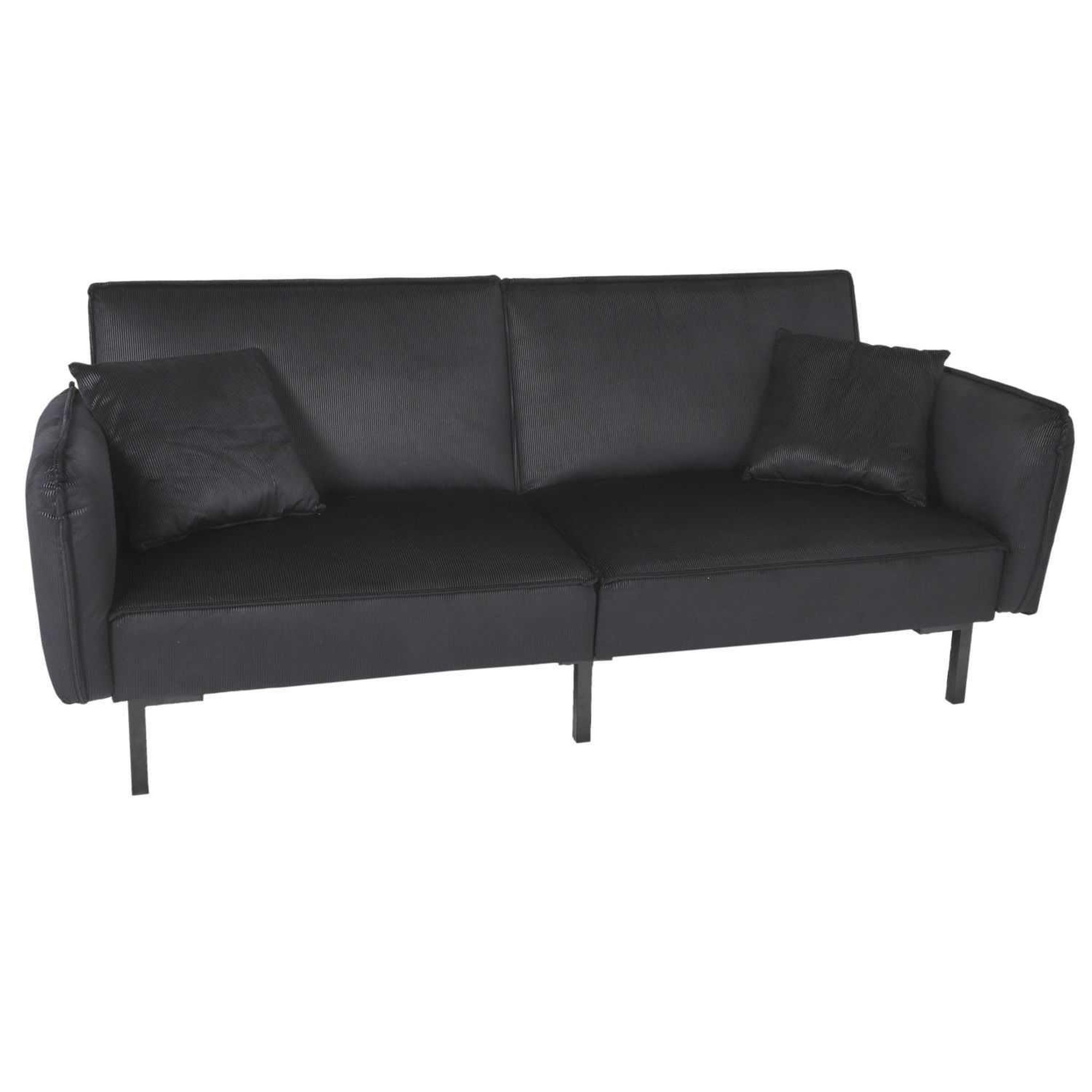 The Home Deco Factory Canapé convertible en velours Giulia. Coloris disponibles : Noir