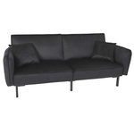 The Home Deco Factory Canapé convertible en velours Giulia. Coloris disponibles : Noir