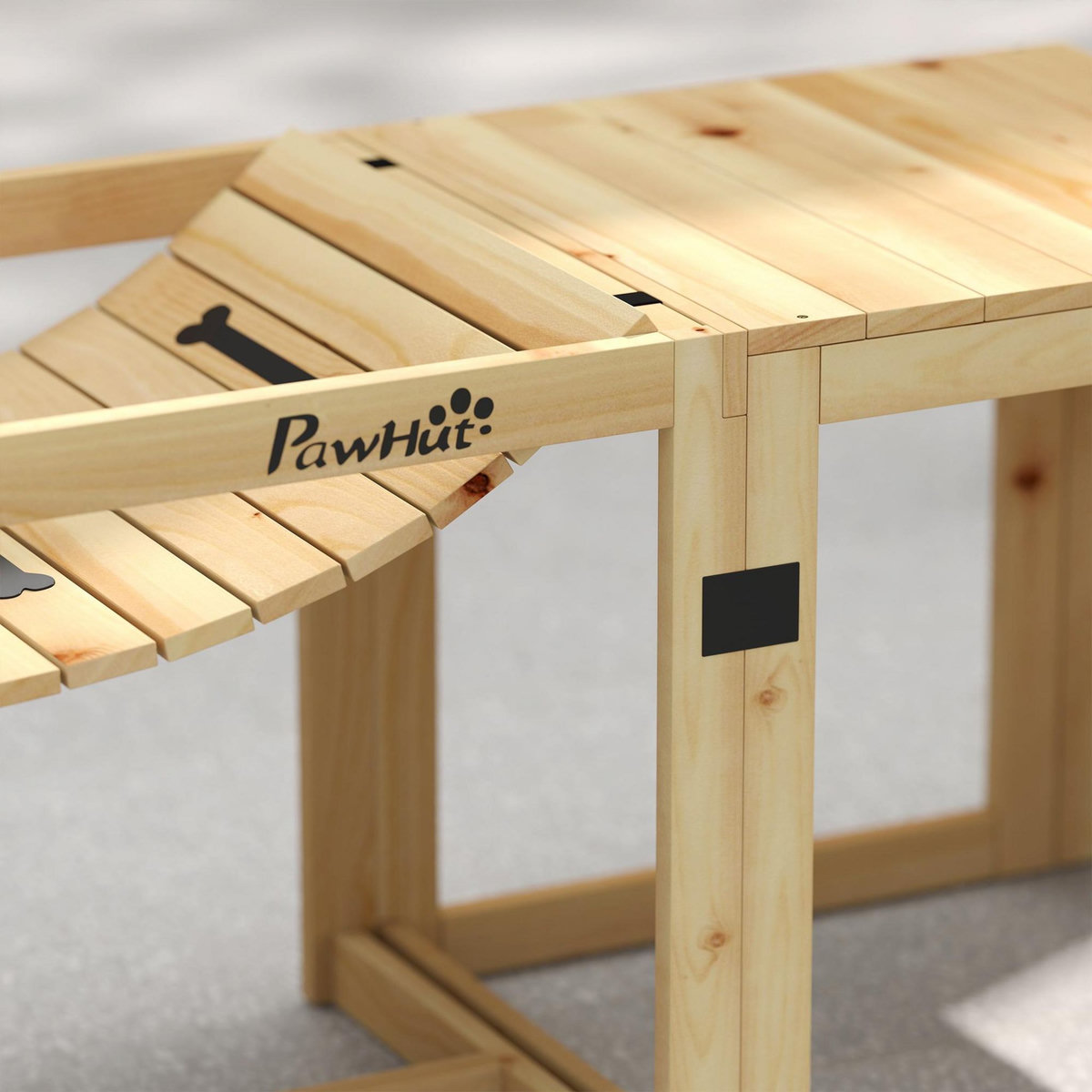 PAWHUT Passerelle agility chiens - Passerelle pour parcours canins d'Agility - bois de sapin pré-huilé