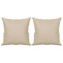Voir la diapositive 5 : VIDAXL Canape 2 places avec oreillers creme 120 cm tissu microfibre