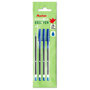 Voir la diapositive 1 : AUCHAN Lot de 4 stylos bille bleus pointe moyenne 1 mm en bouteille recyclée