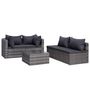 Voir la diapositive 4 : VIDAXL Salon de jardin 9 pcs avec coussins Resine tressee Gris