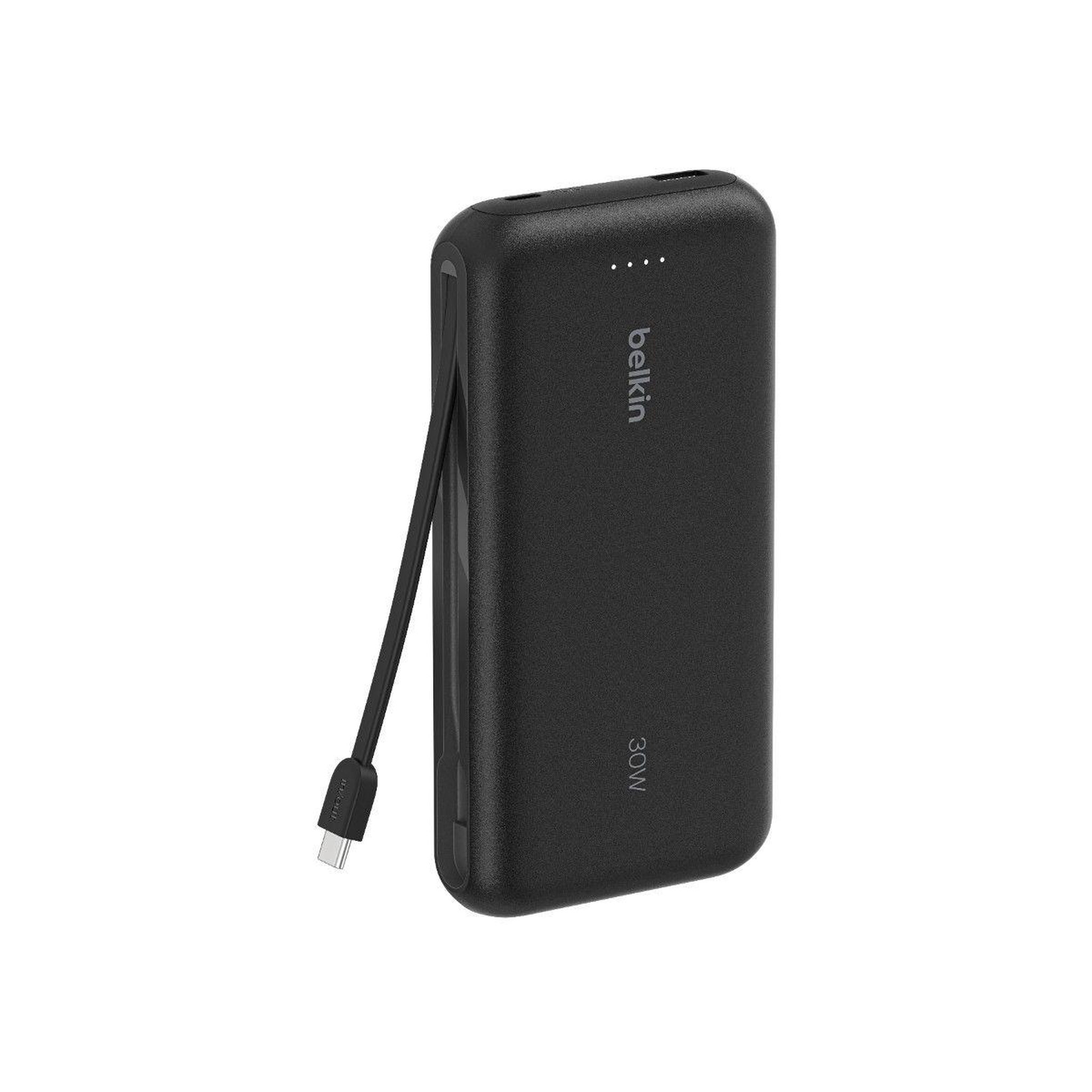 Voir la diapositive 2 : Belkin Batterie externe 20000 mah avec cable usb-c intégre noir
