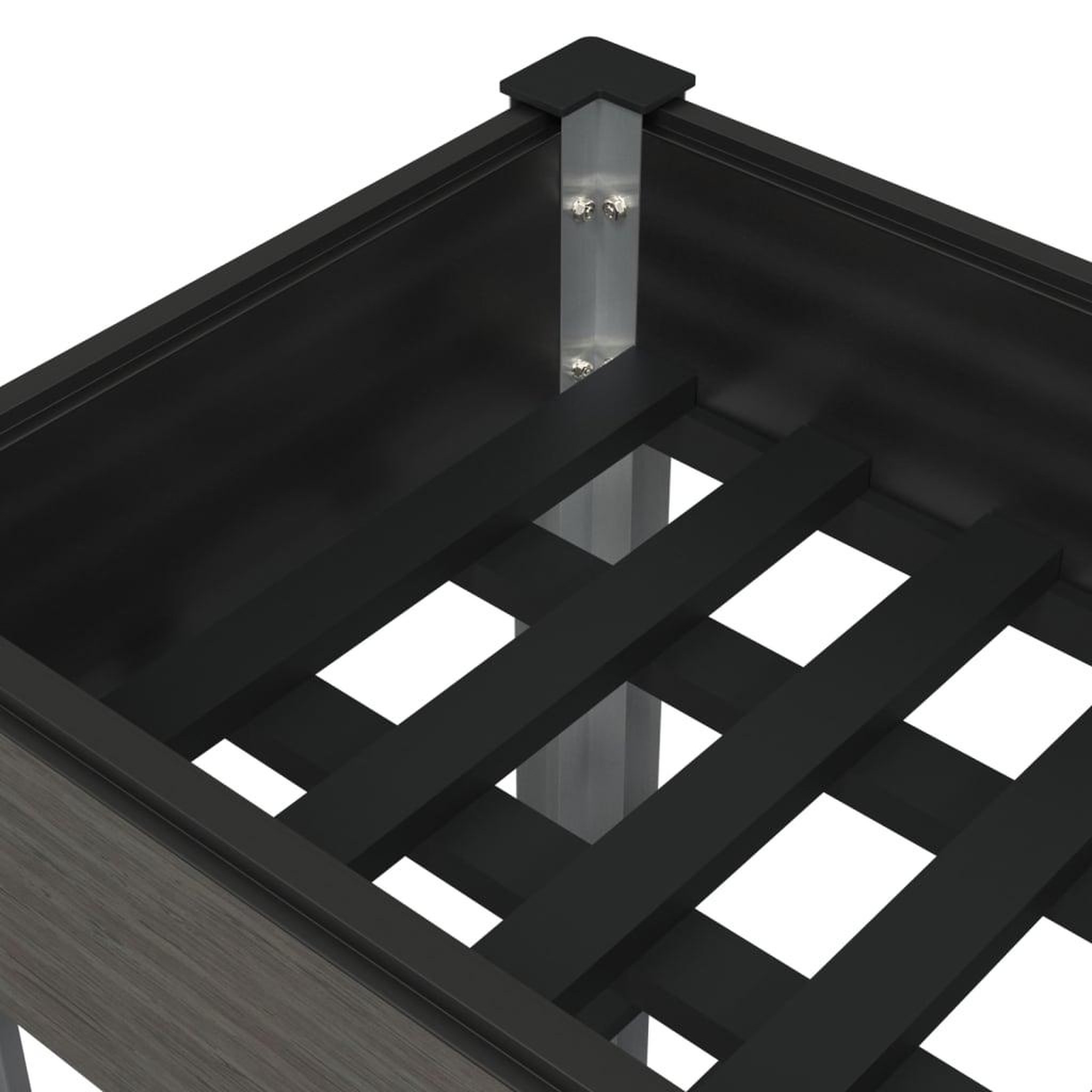 Voir la diapositive 5 : VIDAXL Lit sureleve de jardin avec etagere Gris 200x50x75 cm WPC