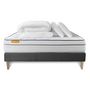 Voir la diapositive 2 : SEPTNUITS Pack matelas + sommier kit gris Memo Luxe Ressorts ensachés + mémoire de forme + Couette + 2 oreillers