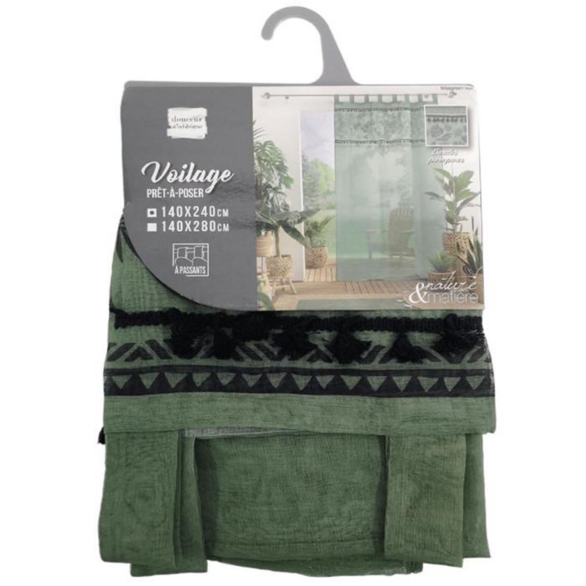 Paris Prix Rideau Voilage à Passants  Milagreen  140x240cm Vert