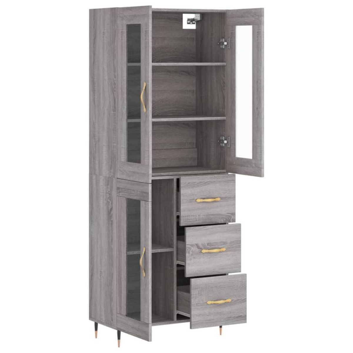 VIDAXL Buffet haut Sonoma gris 69,5x34x180 cm Bois d'ingenierie