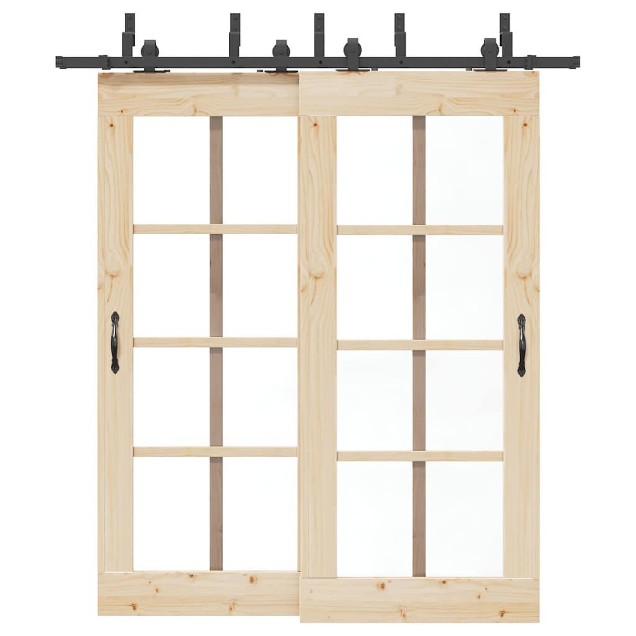 VIDAXL Kit de quincaillerie de porte coulissante 200 cm Acier Noir