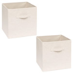 FIVE Lot 2 boîtes de rangement TIDY BOX - L. 31 x l. 31 x H. 31 cm - Beige