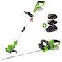 Voir la diapositive 2 : VITO Garden Pack 2 outils 20V Coupe Bordure + Taille Haies + 2 Batteries Lithium 2.0Ah + Jeu de 20 lames + Chargeur VITO