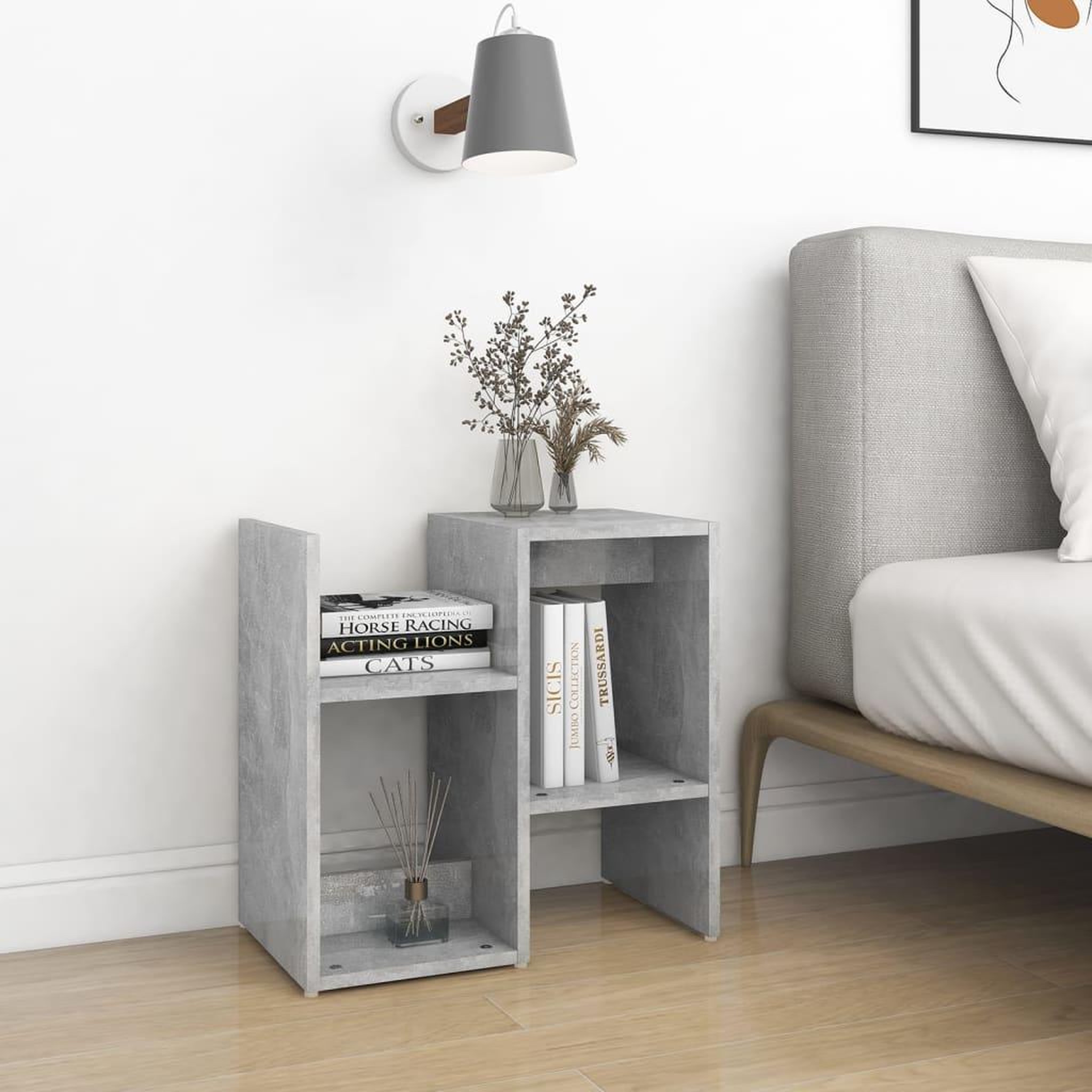 Voir la diapositive 3 : VIDAXL Tables de chevet 2pcs gris beton 50x30x51,5cm bois d'ingenierie