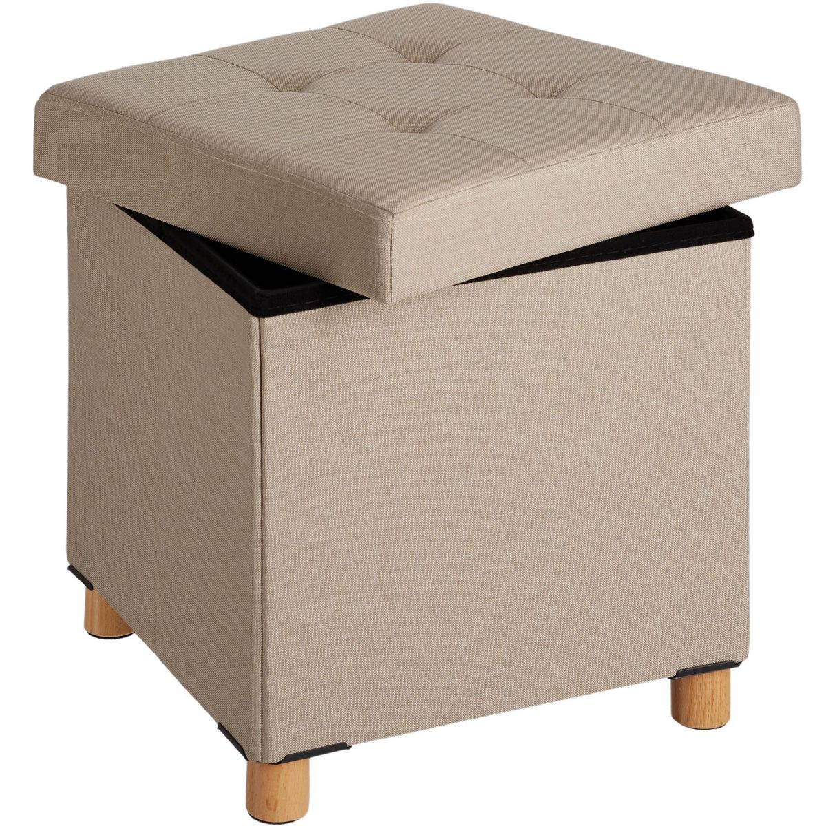 tectake Pouf coffre de rangement pliable ALEA
