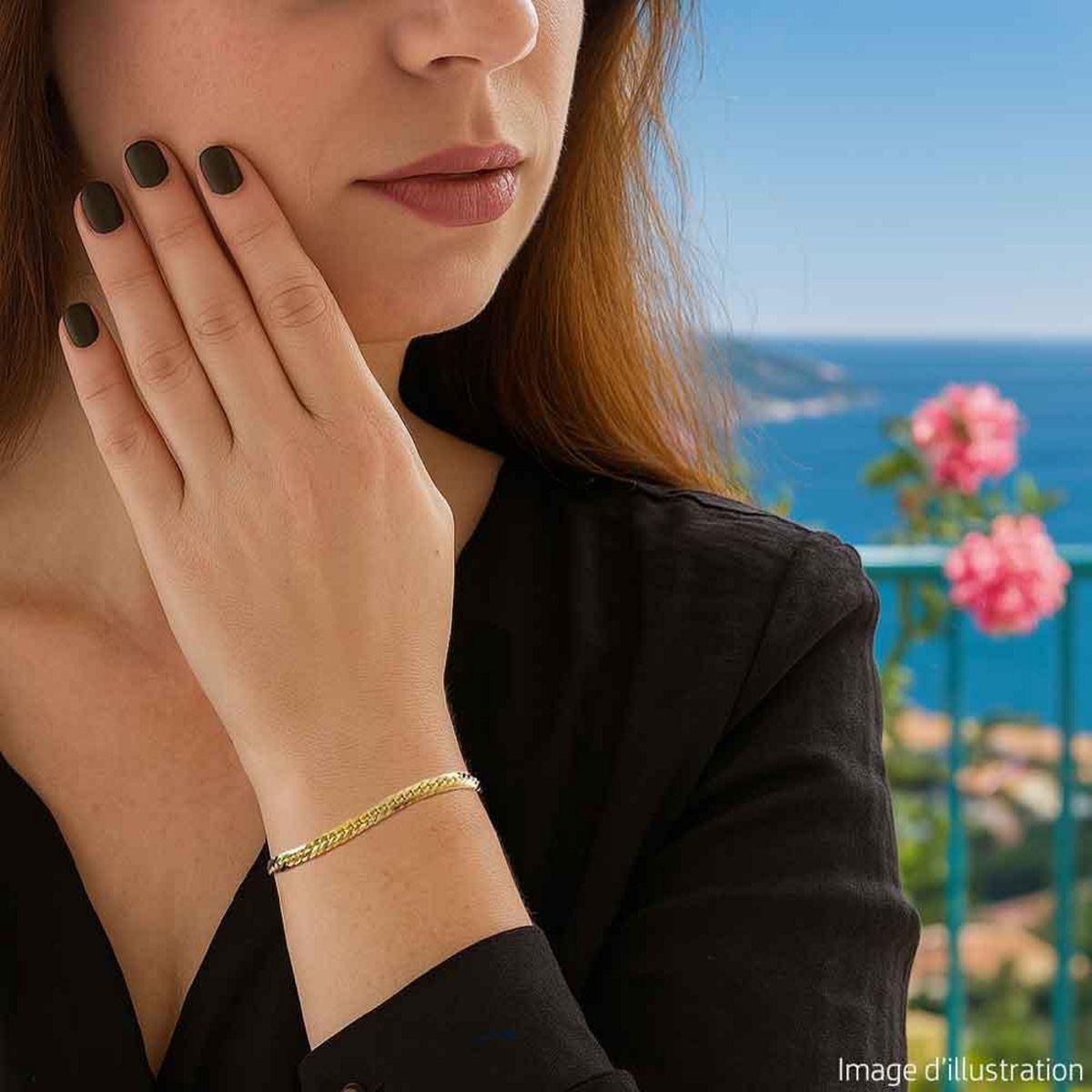 L'ATELIER D'AZUR Bracelet Or 18 Carats 750 Jaune Maille Anglaise - Femme