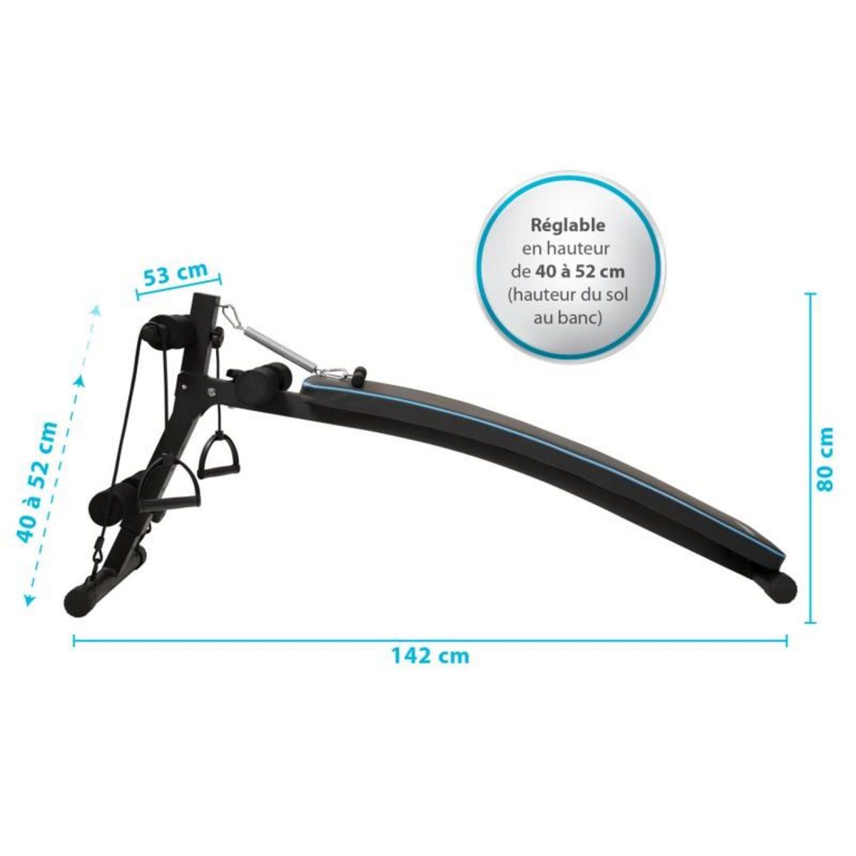 SPARRAW Banc de Musculation ARTEMIS Appareil de fitness multifonction avec sangles de résistance et Hauteur réglable